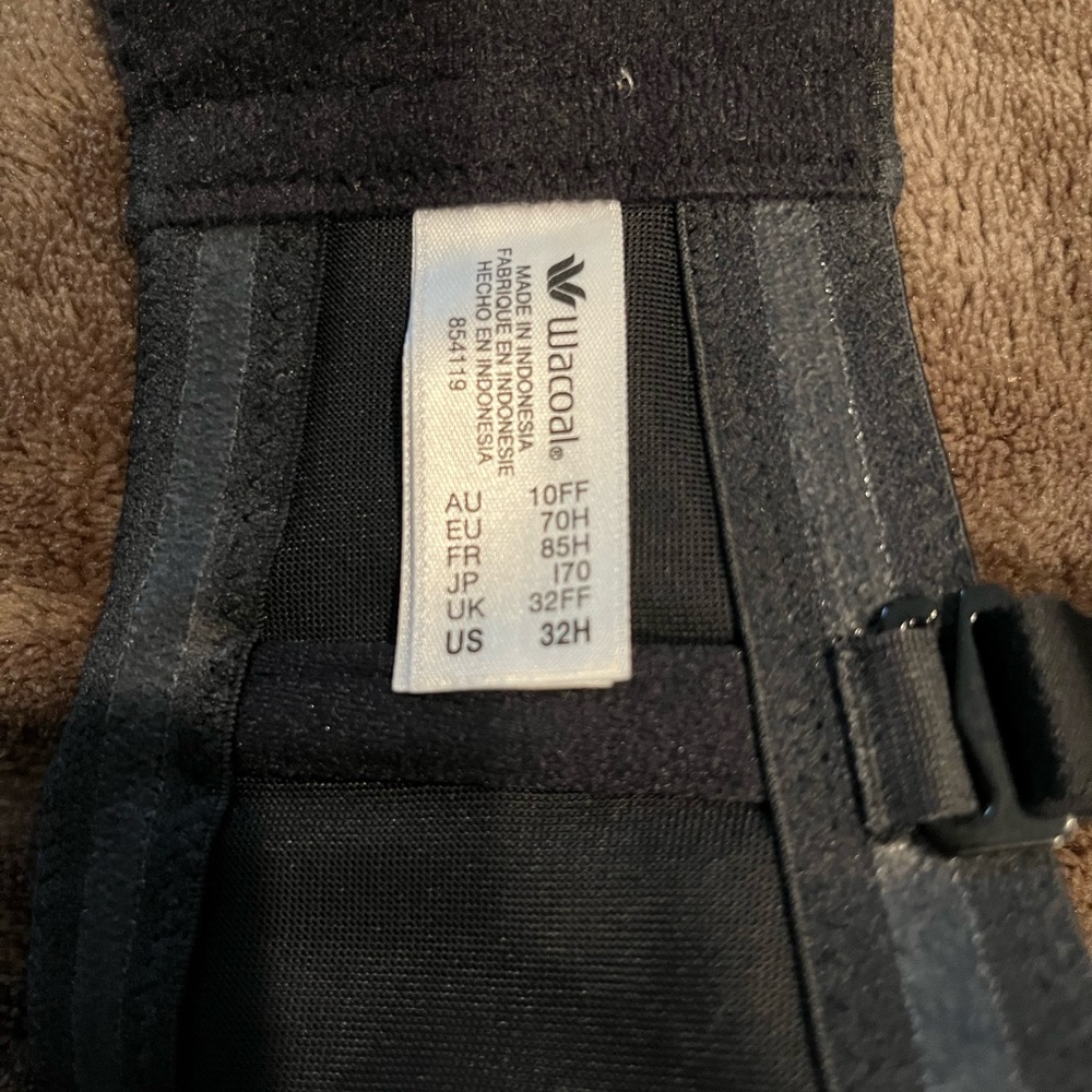 Wacoal Red Carpet Strapless Bra Black 32H Underwire Padded Non-Slip (like new) - Picture 3 of 5